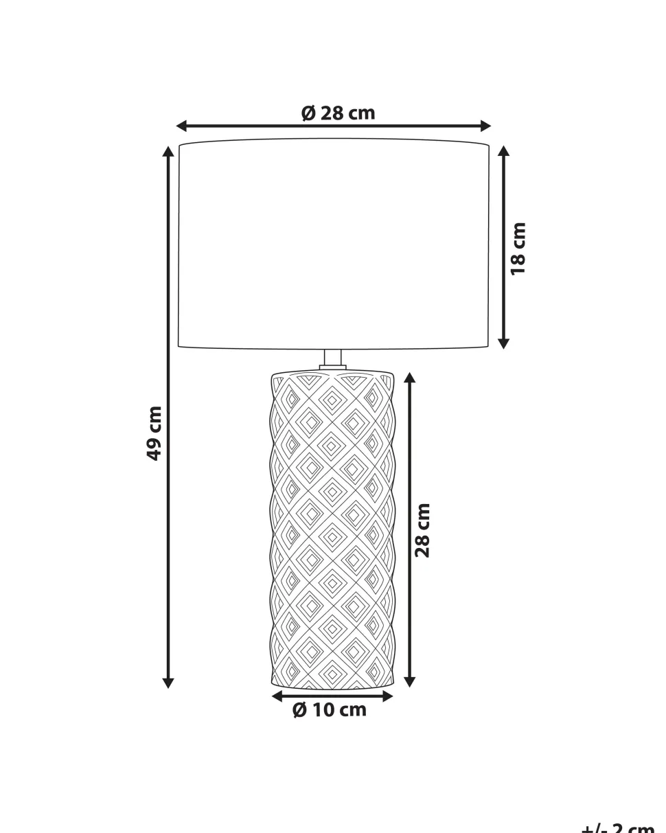 Tischlampe Beige Keramik 49 Cm Trommelform Balonne