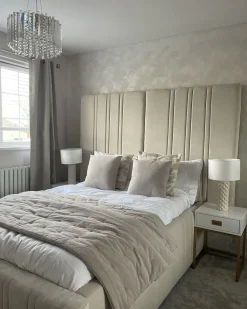 Tischlampe Beige Keramik 49 Cm Trommelform Balonne