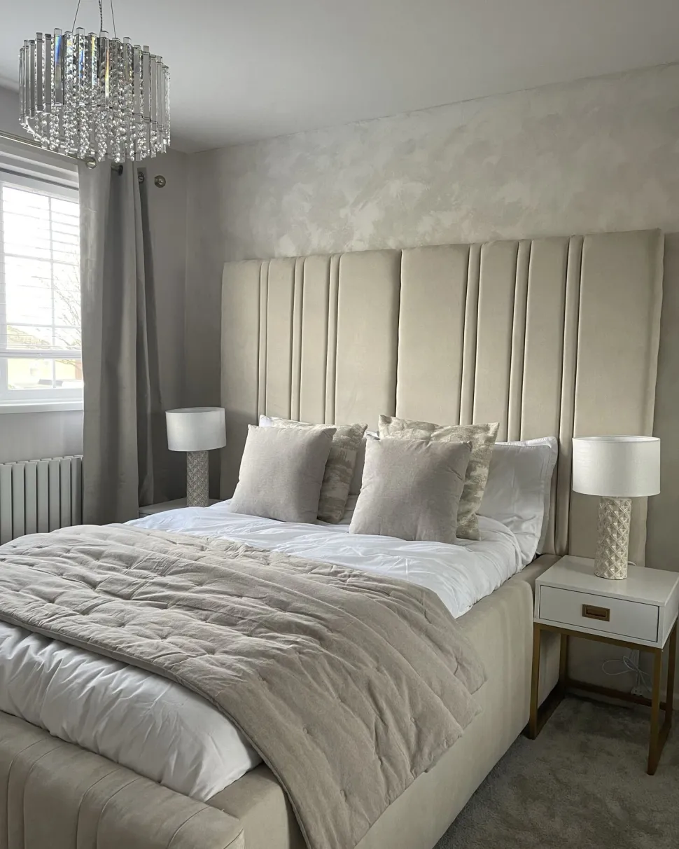 Tischlampe Beige Keramik 49 Cm Trommelform Balonne
