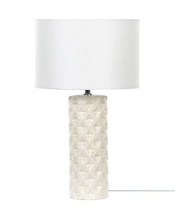Tischlampe Beige Keramik 49 Cm Trommelform Balonne