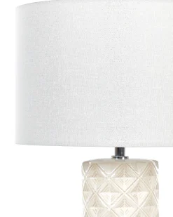 Tischlampe Beige Keramik 49 Cm Trommelform Balonne