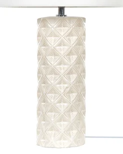 Tischlampe Beige Keramik 49 Cm Trommelform Balonne