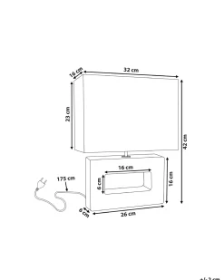 Tischlampe Braun 42 Cm Rechteckig Onyx