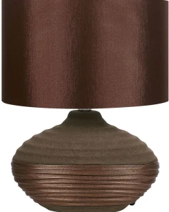 Tischlampe Braun 42 Cm Trommelform Lima