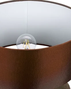 Tischlampe Braun 42 Cm Trommelform Lima