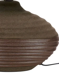 Tischlampe Braun 42 Cm Trommelform Lima