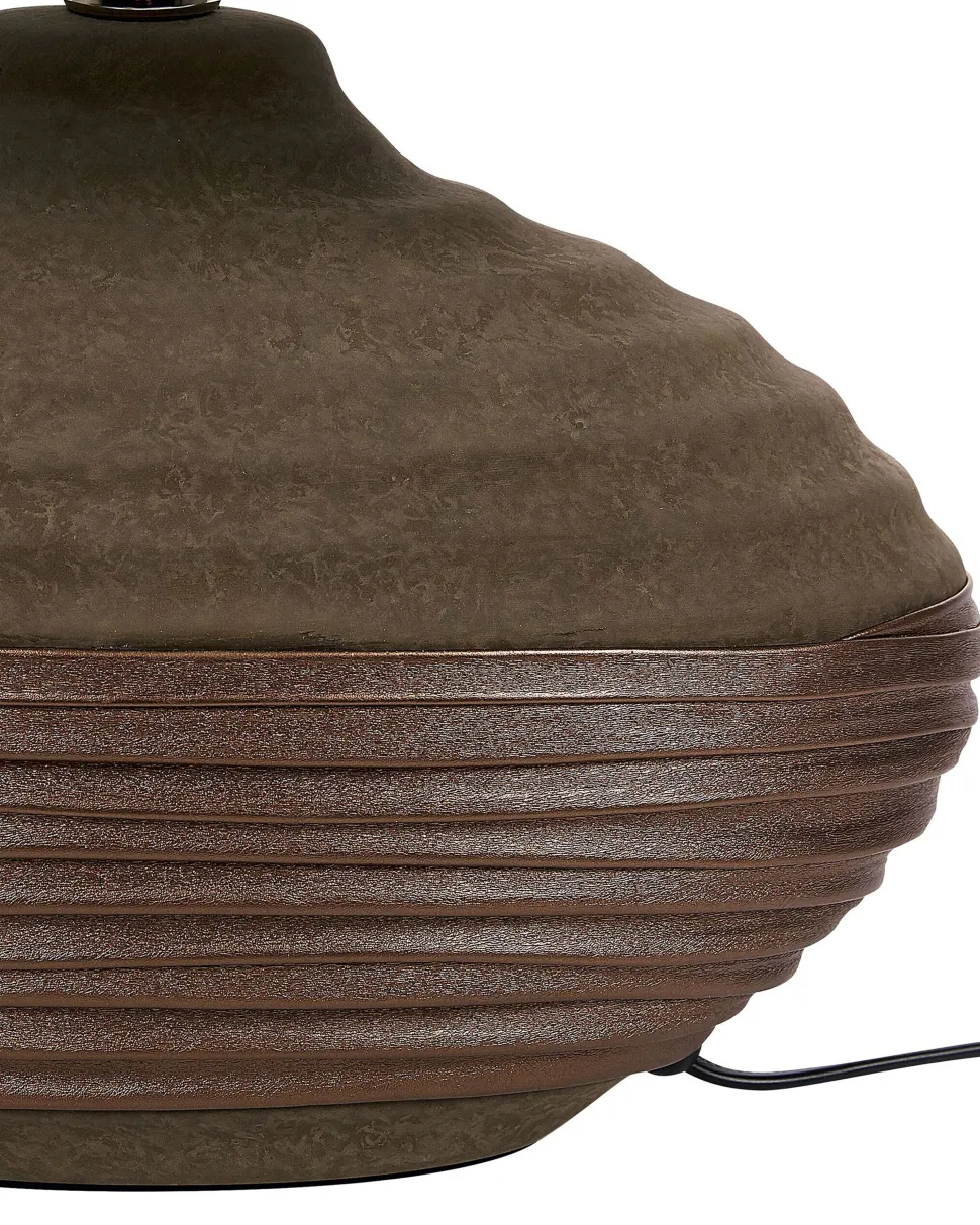 Tischlampe Braun 42 Cm Trommelform Lima