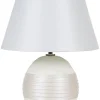Tischlampe Cremeweis Keramik 37 Cm Kegelform Sado