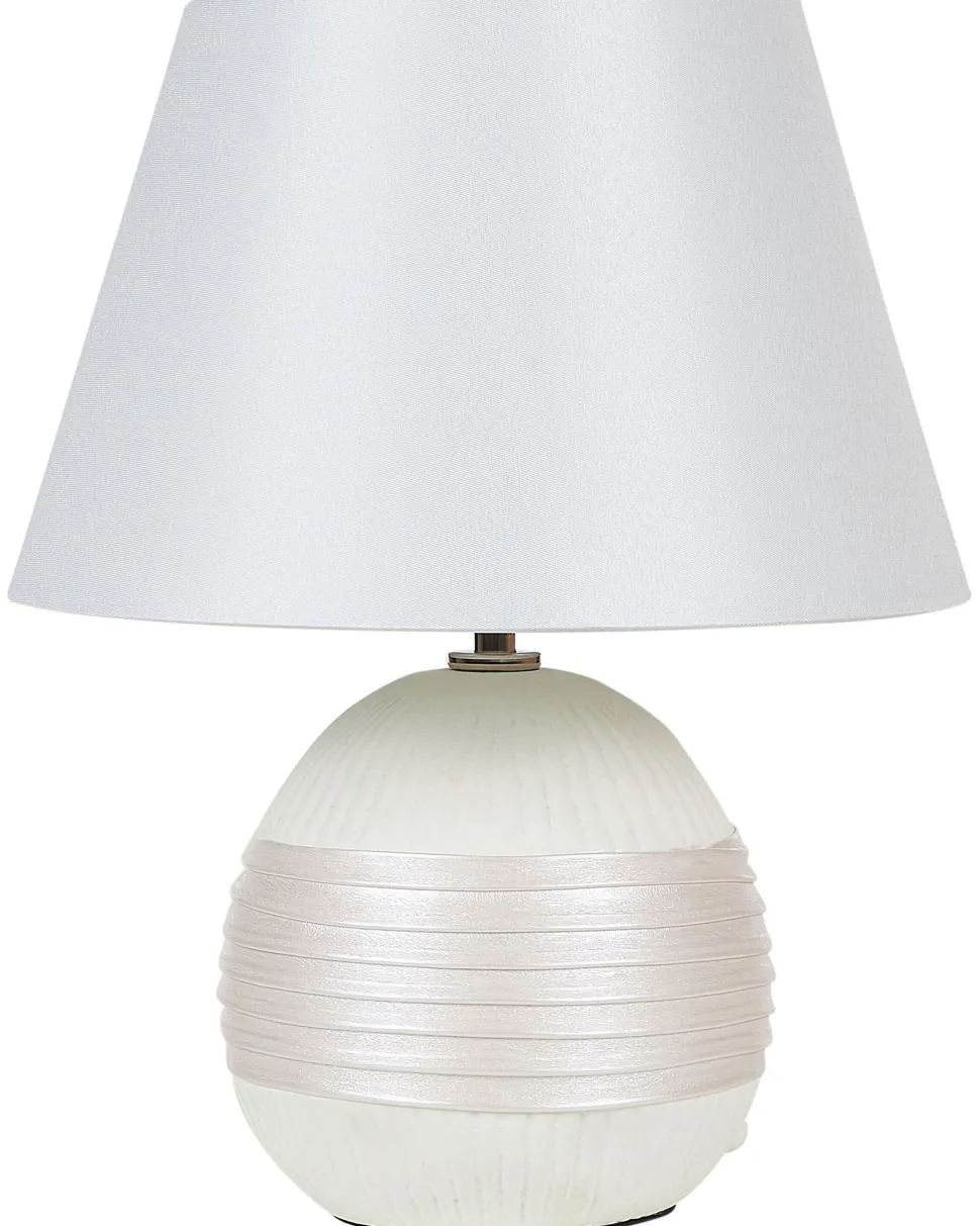 Tischlampe Cremeweis Keramik 37 Cm Kegelform Sado