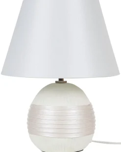 Tischlampe Cremeweis Keramik 37 Cm Kegelform Sado