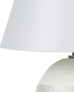 Tischlampe Cremeweis Keramik 37 Cm Kegelform Sado