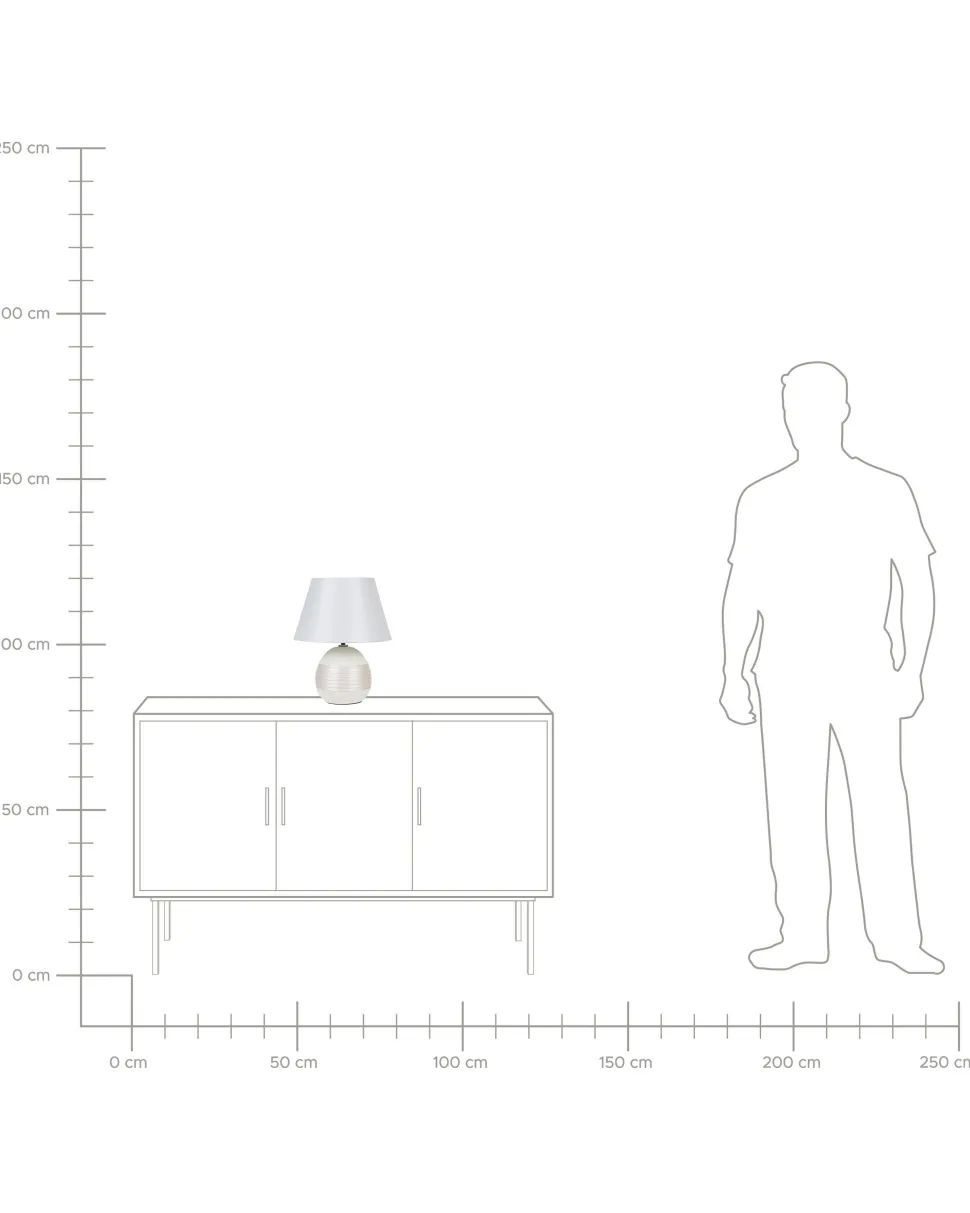 Tischlampe Cremeweis Keramik 37 Cm Kegelform Sado
