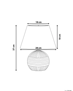 Tischlampe Cremeweis Keramik 37 Cm Kegelform Sado
