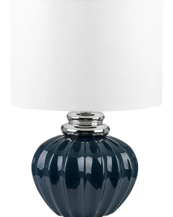 Tischlampe Dunkelblau 45 Cm Trommelform Neris
