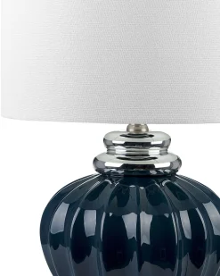 Tischlampe Dunkelblau 45 Cm Trommelform Neris