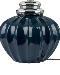Tischlampe Dunkelblau 45 Cm Trommelform Neris
