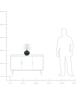 Tischlampe Dunkelblau 45 Cm Trommelform Neris