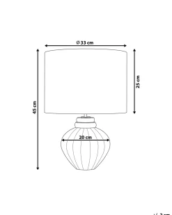 Tischlampe Dunkelblau 45 Cm Trommelform Neris
