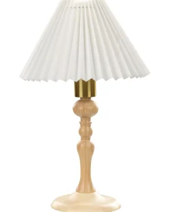 Tischlampe Eichenholz Hellbraun / Weis 39 Cm Kegelform Cooks