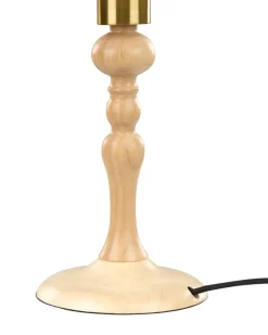 Tischlampe Eichenholz Hellbraun / Weis 39 Cm Kegelform Cooks