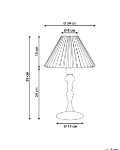 Tischlampe Eichenholz Hellbraun / Weis 39 Cm Kegelform Cooks