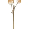Tischlampe Glas Gold 70 Cm 3-Flammig Rund Tamesi