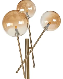 Tischlampe Glas Gold 70 Cm 3-Flammig Rund Tamesi