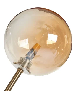 Tischlampe Glas Gold 70 Cm 3-Flammig Rund Tamesi
