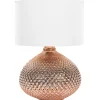 Tischlampe Glas Kupfer 55 Cm Trommelform Madon