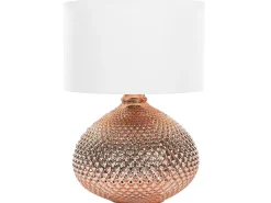 Tischlampe Glas Kupfer 55 Cm Trommelform Madon