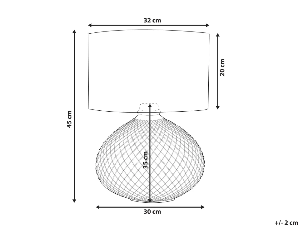 Tischlampe Glas Kupfer 55 Cm Trommelform Madon