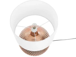 Tischlampe Glas Kupfer 55 Cm Trommelform Madon