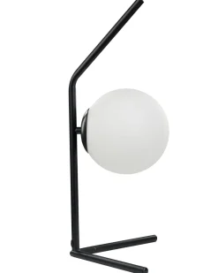 Tischlampe Glas Schwarz / Weis 47 Cm Kugelform Wapiti