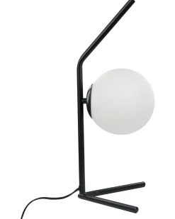 Tischlampe Glas Schwarz / Weis 47 Cm Kugelform Wapiti