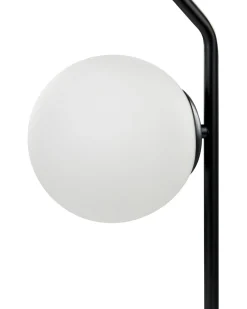 Tischlampe Glas Schwarz / Weis 47 Cm Kugelform Wapiti