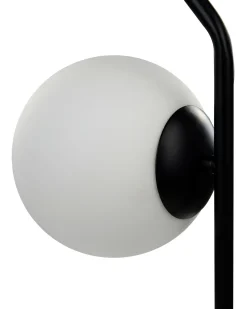 Tischlampe Glas Schwarz / Weis 47 Cm Kugelform Wapiti