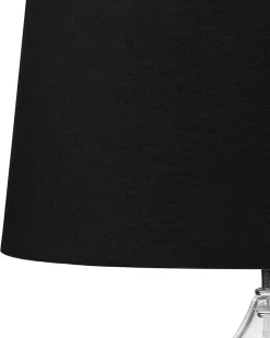Tischlampe Glas Transparent / Schwarz 45 Cm Trommelform Osum