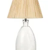 Tischlampe Glas Transparent / Naturlich 54 Cm Kegelform Blanco
