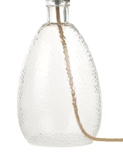 Tischlampe Glas Transparent / Naturlich 54 Cm Kegelform Blanco