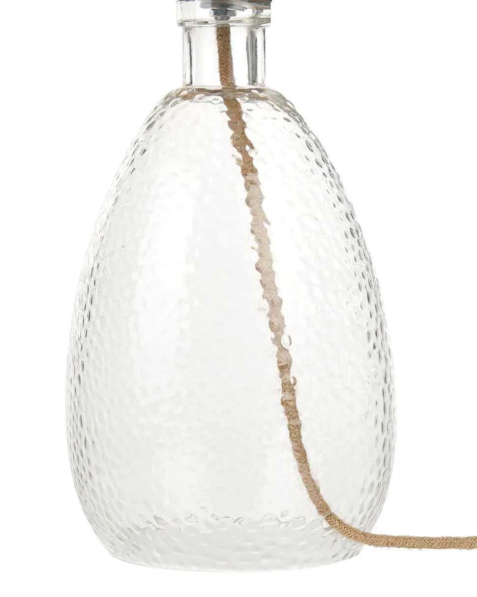 Tischlampe Glas Transparent / Naturlich 54 Cm Kegelform Blanco