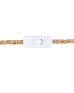 Tischlampe Glas Transparent / Naturlich 54 Cm Kegelform Blanco