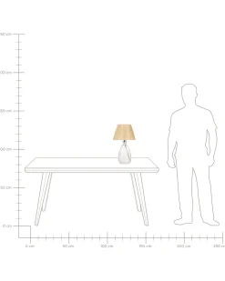 Tischlampe Glas Transparent / Naturlich 54 Cm Kegelform Blanco