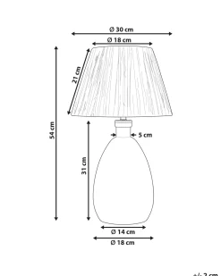 Tischlampe Glas Transparent / Naturlich 54 Cm Kegelform Blanco