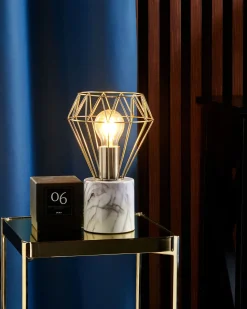 Tischlampe Gold 28 Cm Gitter Mooni Klein