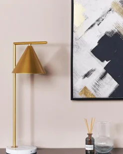 Tischlampe Gold 65 Cm Kegelform Mocal