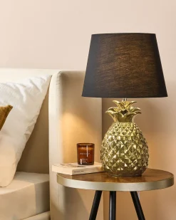 Tischlampe Gold 52 Cm Rund Pineapple