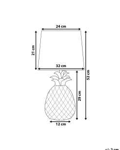 Tischlampe Gold 52 Cm Rund Pineapple