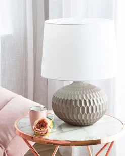 Tischlampe Gold 51 Cm Trommelform Pirita