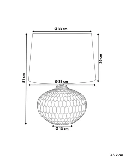 Tischlampe Gold 51 Cm Trommelform Pirita