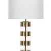 Tischlampe Gold / Weis 63 Cm Trommelform Beatton